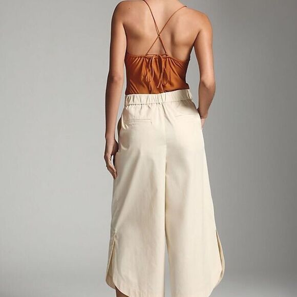 Anthropologie Mare Mare Curved-Hem Chino Pants  light sand color SIZE XL P XLP - Picture 2 of 8